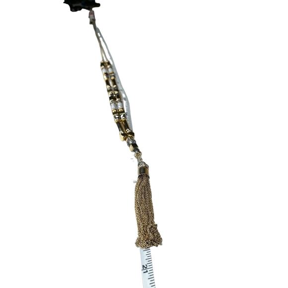 The Limited Gold and Silver Beaded Tassel Necklace - Picture 5 of 7